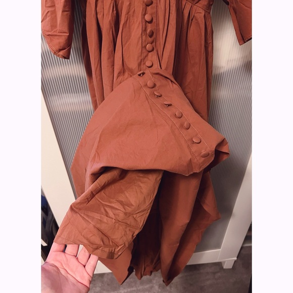 NWT Joslin Sakura Midi Earth Brown Dress in Organic Cotton - Picture 11 of 16